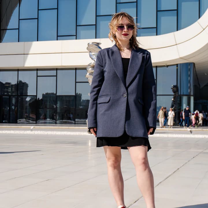 Sunglasses concept on a city square