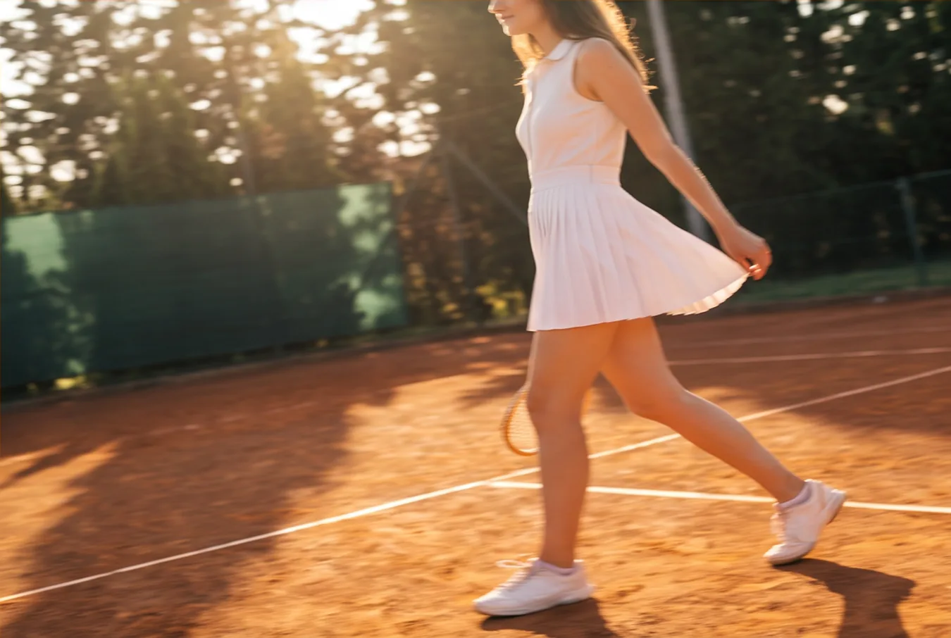 The player walking across the court
