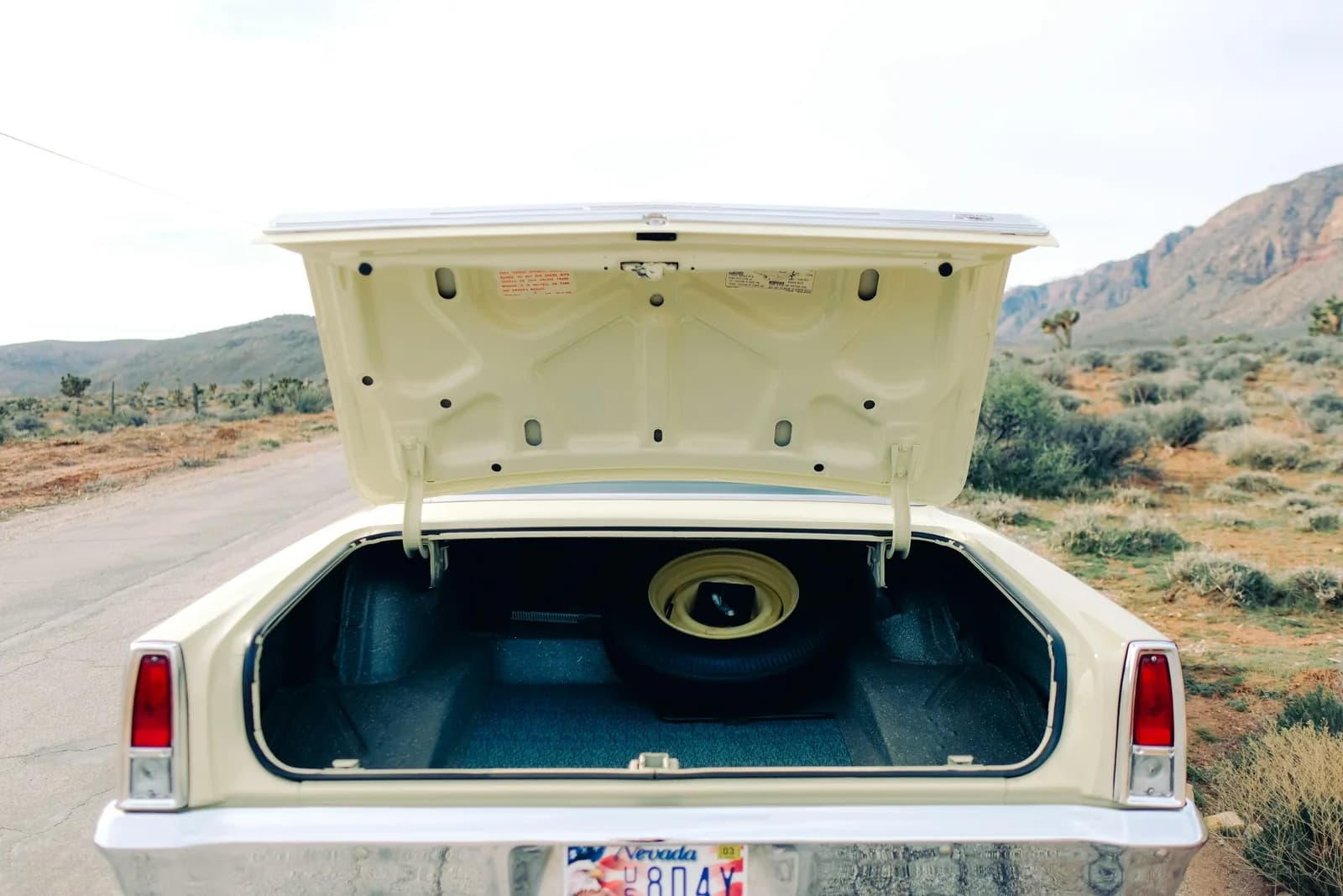 The same car from behind with the trunk open