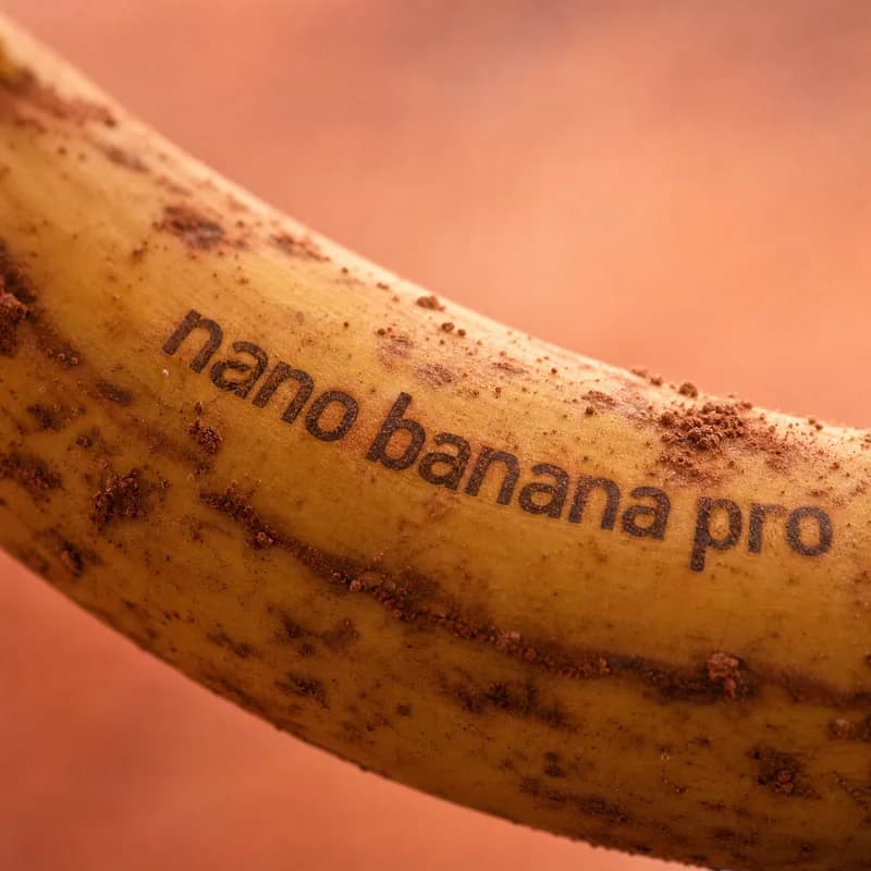 A banana engraved with the words nano banana pro