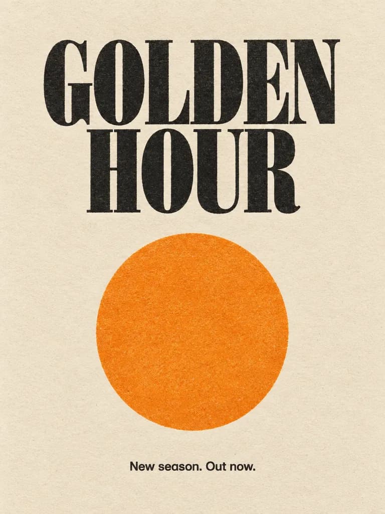 An orange poster that repeats the word love