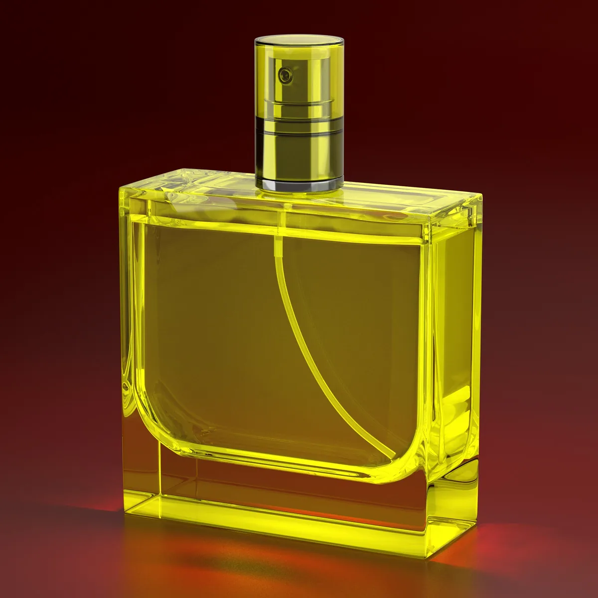 The bottle in citrine yellow glass