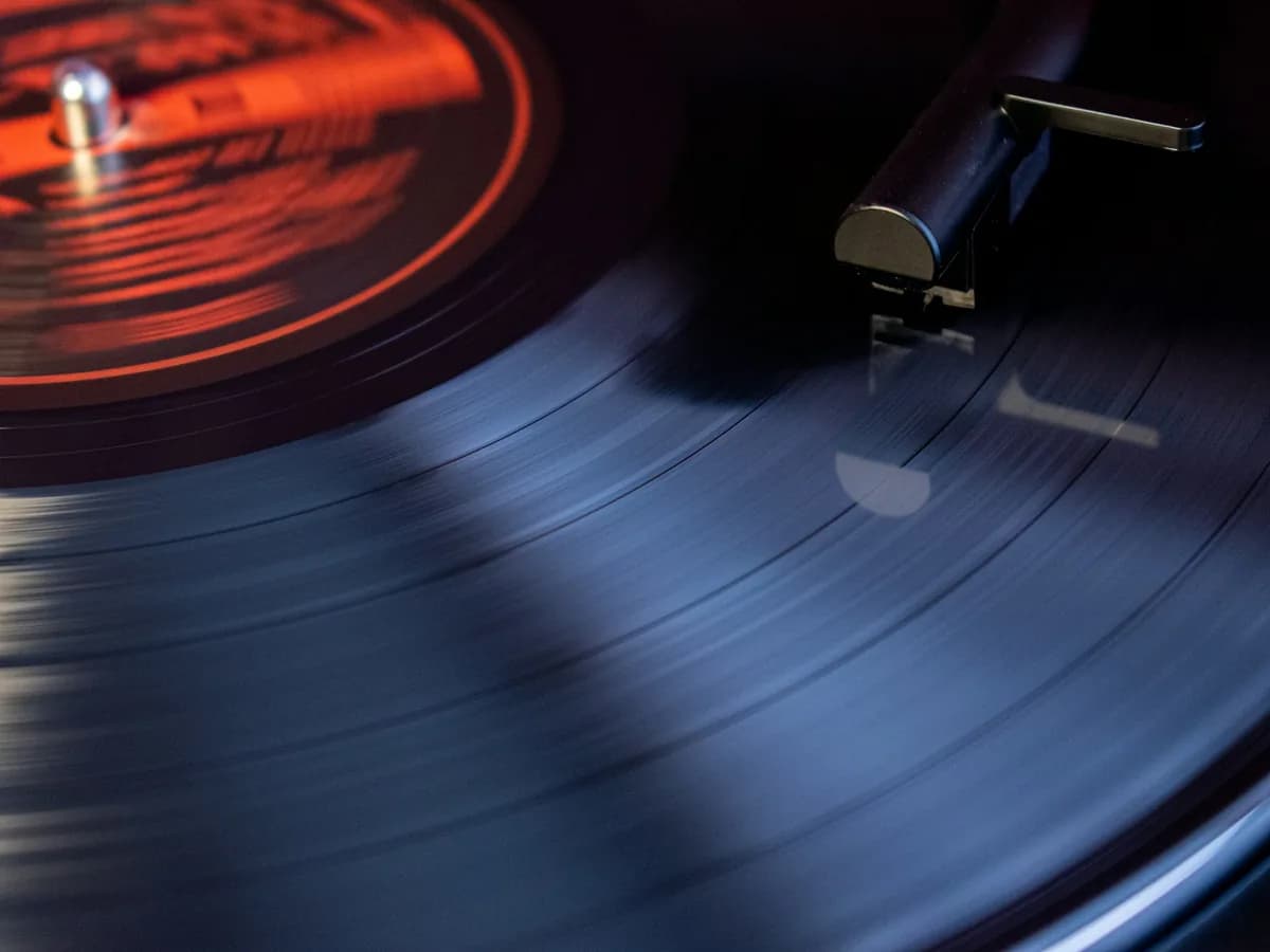 A record spinning on a turntable